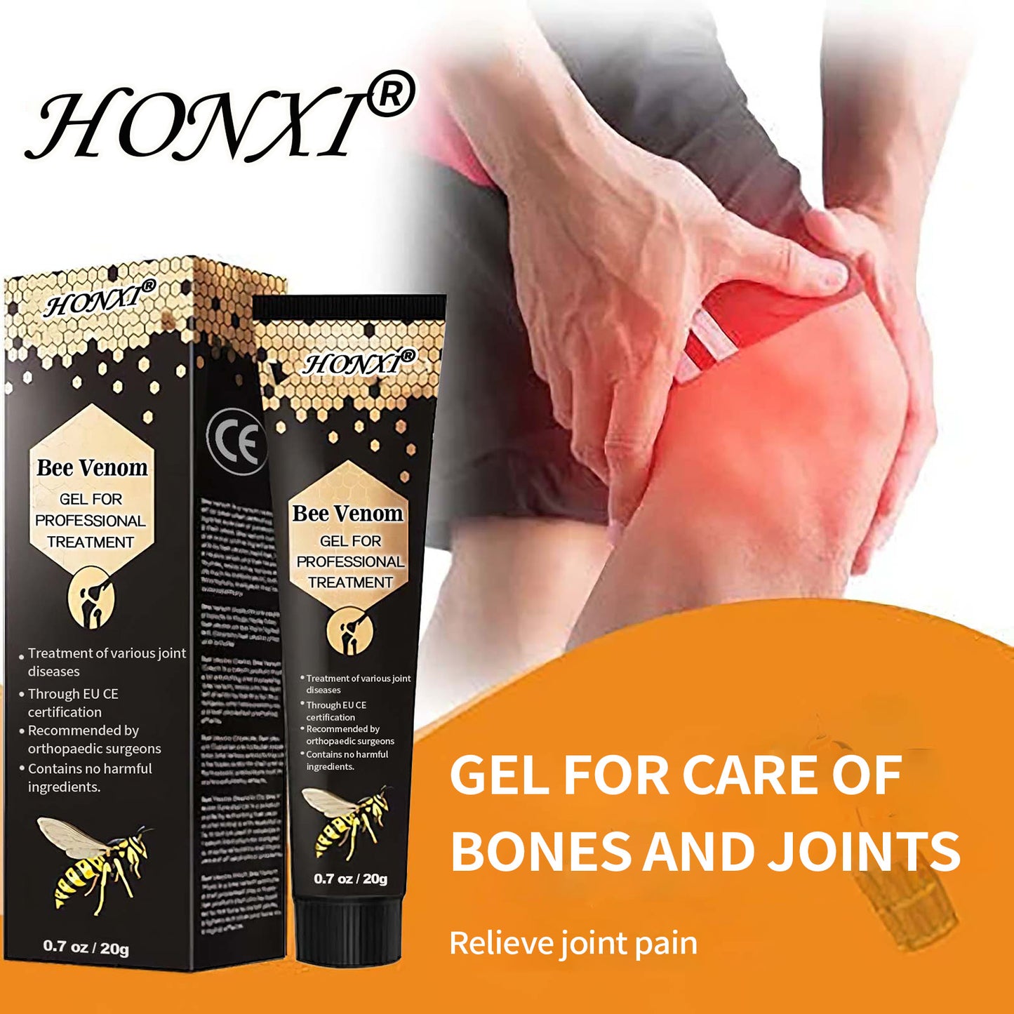 🐝HONXI® New Zealand Bee Venom Joint Relief Gel (New Zealand Bee Extract - specialised in the treatment of orthopaedic conditions and arthritic pain)