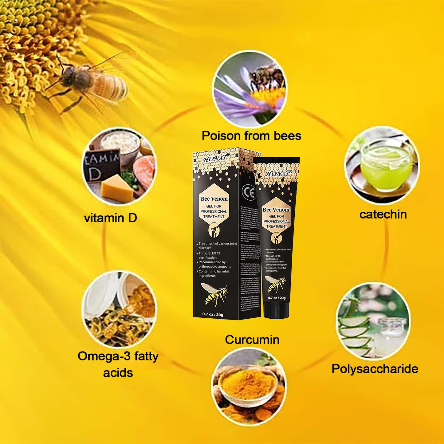 🐝HONXI® New Zealand Bee Venom Joint Relief Gel (New Zealand Bee Extract - specialised in the treatment of orthopaedic conditions and arthritic pain)